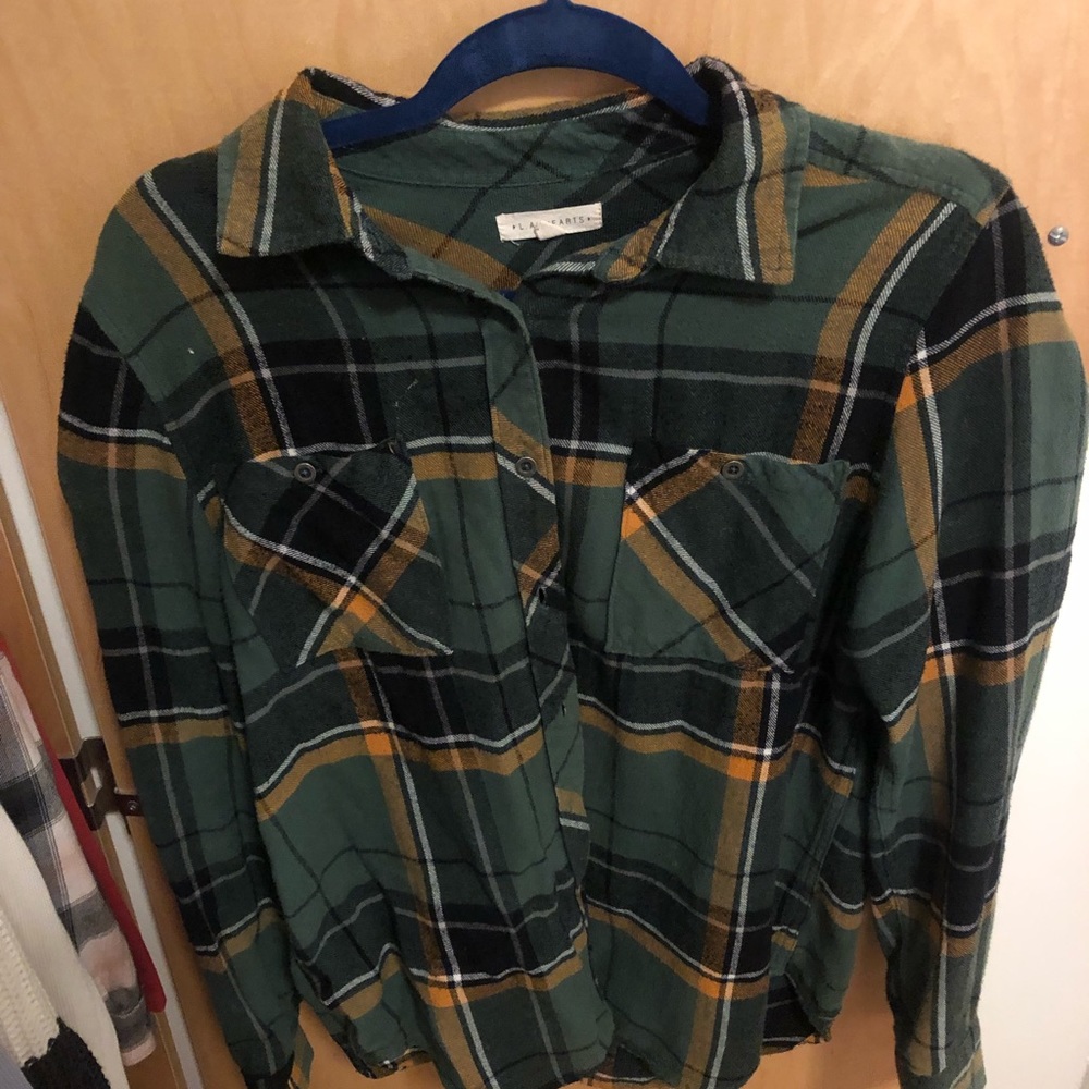 Green and yellow flannel